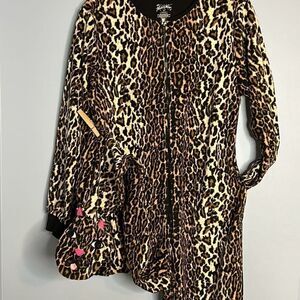 Nick & Nora One piece Cat Suit Onesie Medium Cheetah Animal Print